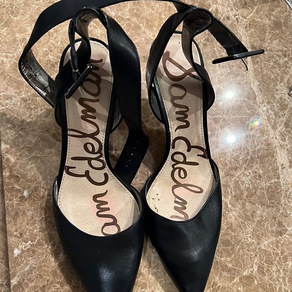Black heels with ankle strap size 9